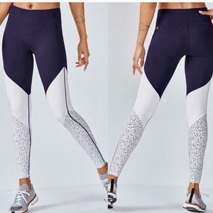 Fabletics Navy and White Leggings
